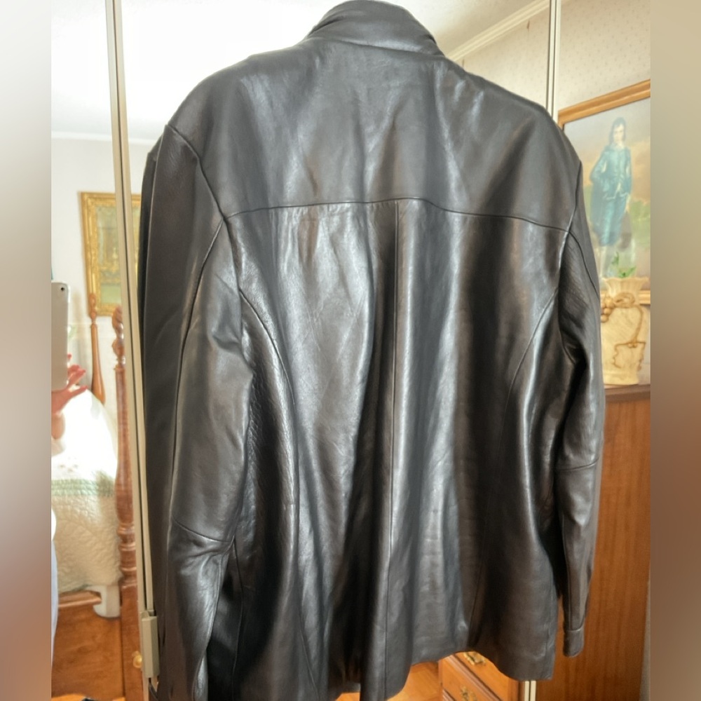 KIRKLAND SIGNATURE MENS SOFT BLACK LEATHER JACKET, XXLARGE - Picture 3 of 16
